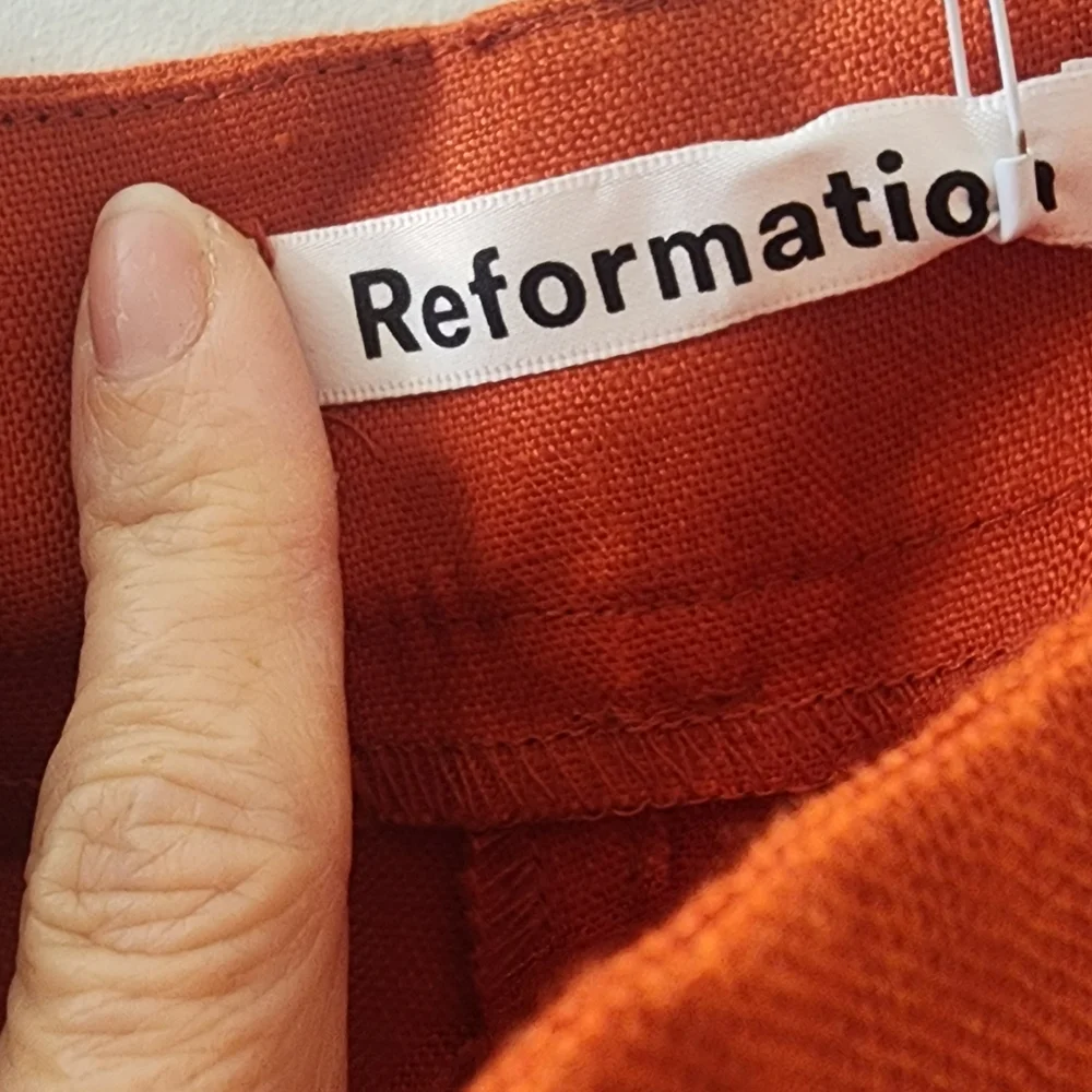 Reformation Women's Pants, Size‎ 0, 100 % Linen.